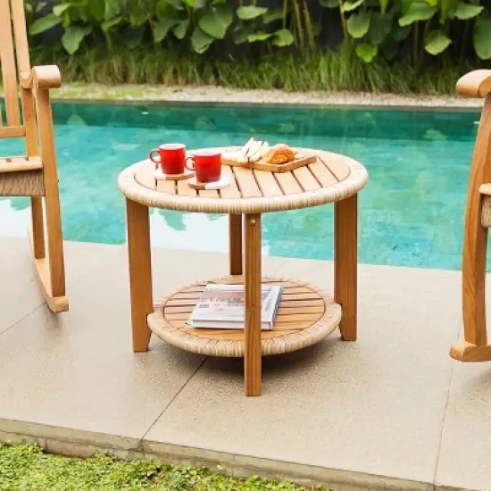 Cambridge Casual 3pc Marrakesh Teak Wood Outdoor Patio Small Spaces Rocker Conversation Set image {5}