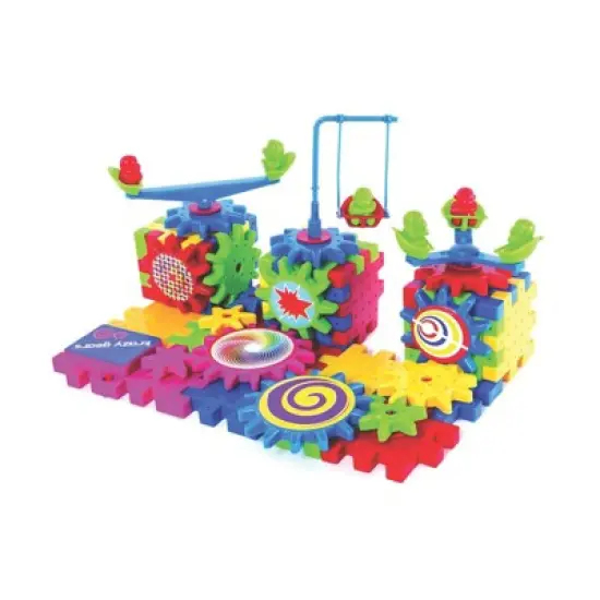 Krazy Gears Gear Building Toy Set - Interlocking Learning Blocks & Motorized Spinning Gears - 81 Piece Set image {2}