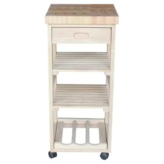 Ashley Kitchen Trolley - Unfinished - International Concepts image {1}