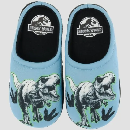 Boys' Jurassic World 2pc Snug Fit Pajama Set with Slippers - Black/Blue Denim image {3}