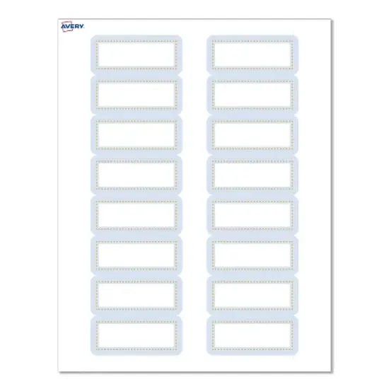 Avery Labels, 1" x 2-5/8", Matte White, Blue Border w/ Gold Dots, 160ct image {8}