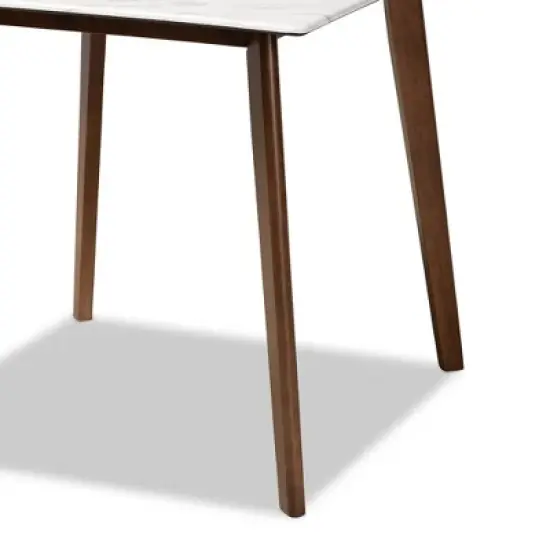 Kaylee Wood Dining Table White/Brown - Baxton Studio image {3}