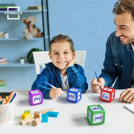 SCRIBBLEDO Erasable Dry erase Dice Pack of 4 image {5}