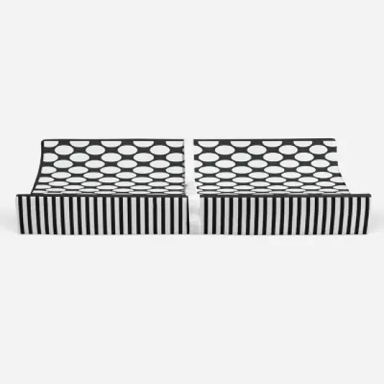 Bacati - Dots/Pin Stripes Black/White Large Dots Changing Pad Cover image {5}
