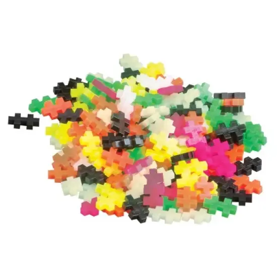 Plus-Plus Learn to Build Glow in the Dark Mix - STEM Building Set - 400 Pieces & Baseplate image {1}