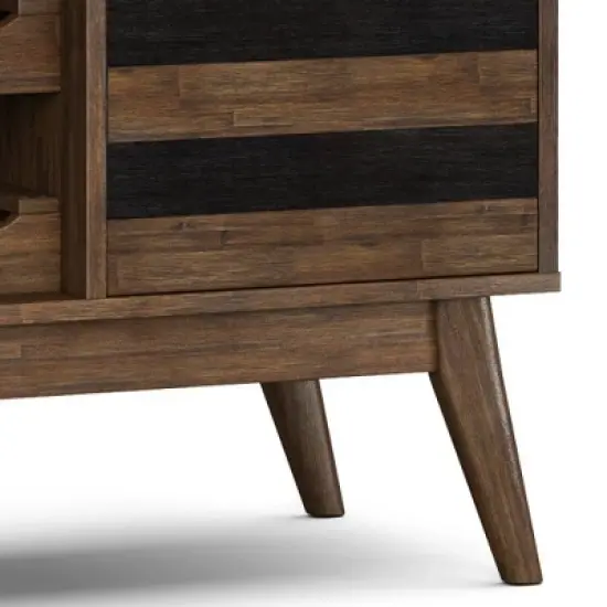 WyndenHall Wright Wine Cabinet Rustic Natural Aged Brown: Storage for 12 Bottles, Stemware Rack image {6}