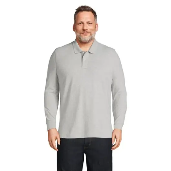 Lands' End Men's Comfort First Long Sleeve Solid Mesh Polo image {4}