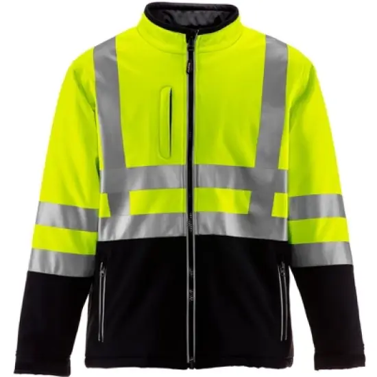 RefrigiWear Mens High Visibility Insulated Softshell Jacket with Reflective Tape image {6}