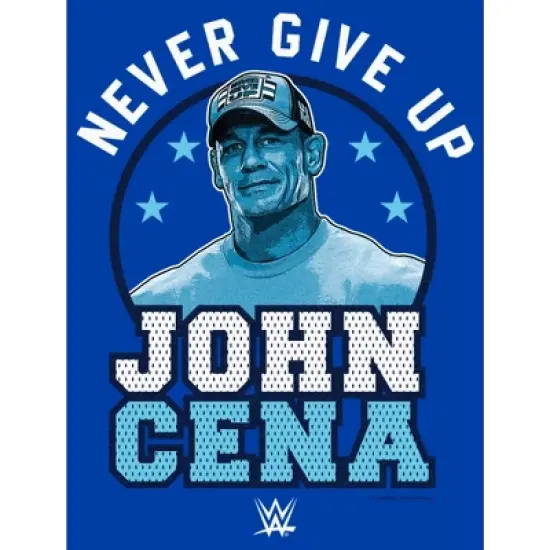 Men's WWE John Cena Never Give Up Blue Logo T-Shirt image {1}