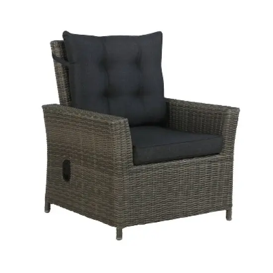 Asti 6pc Wicker Outdoor Seating Set - Gray - Alaterre Furniture image {6}