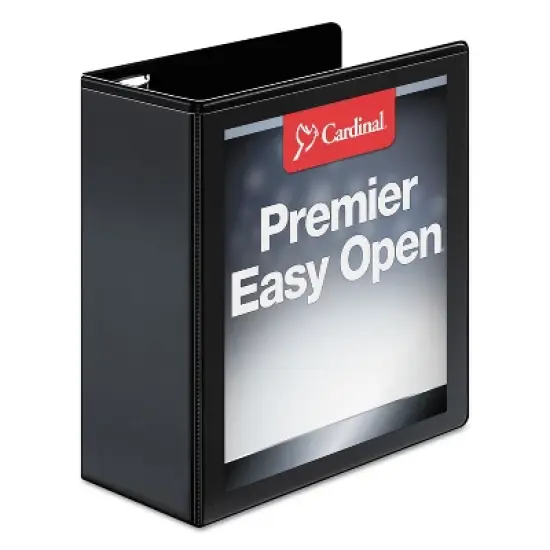 Cardinal Easy-Open ClearVue Extra-Wide Locking Slant-D Binder 4" Cap 11 x 8 1/2 Black 10341 image {6}