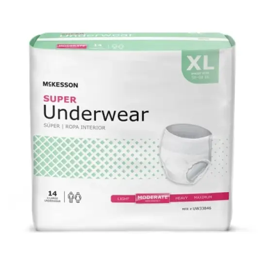 McKesson Disposable Underwear Pull On with Tear Away Seams X-Large, UW33846, Moderate image {4}