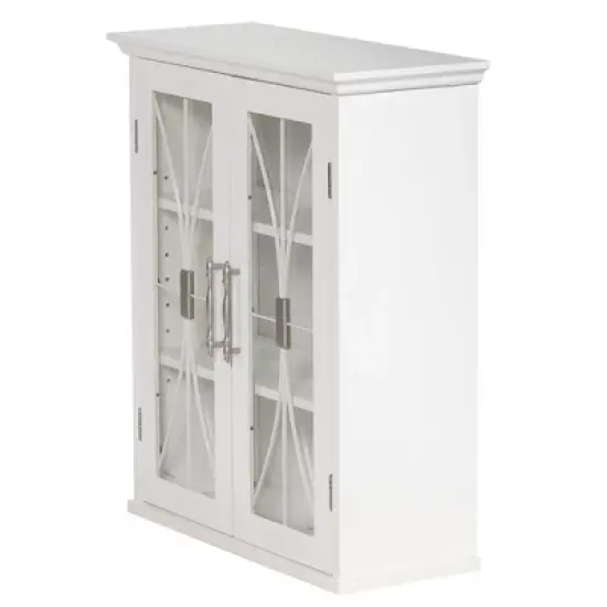 Teamson Home Delaney Removable Wooden Wall Cabinet with 2 Doors- White image {5}