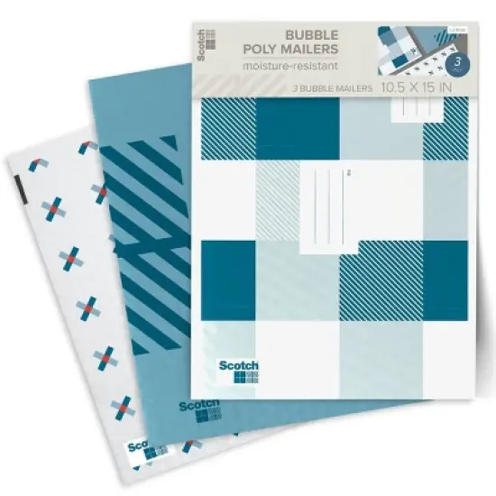 Scotch Poly Bubble Padded Mailer 3pk Large Blue image {10}