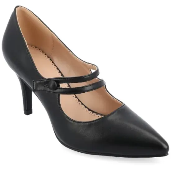 Journee Collection Womens Sidney Pointed Toe Mid Heel Pumps image {9}