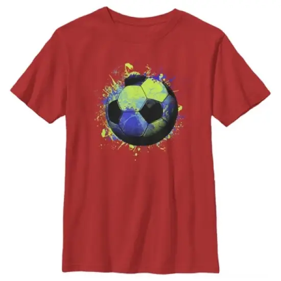 Boy's Lost Gods Paint Splatter Soccer Ball T-Shirt image {3}