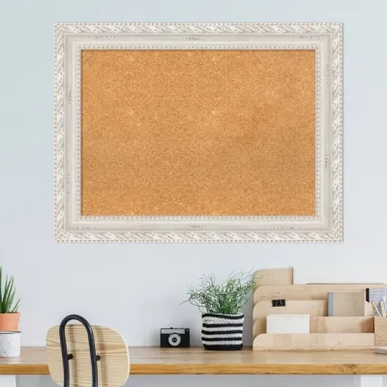 34"x26" Opera Wood Frame Natural Cork Board Off-White - Amanti Art image {7}