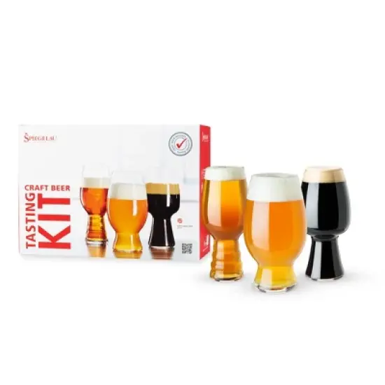 Spiegelau Craft Beer Tasting Kit Glasses, Set of 3, Lead-Free Crystal, Modern Beer Glasses, Dishwasher Safe image {2}