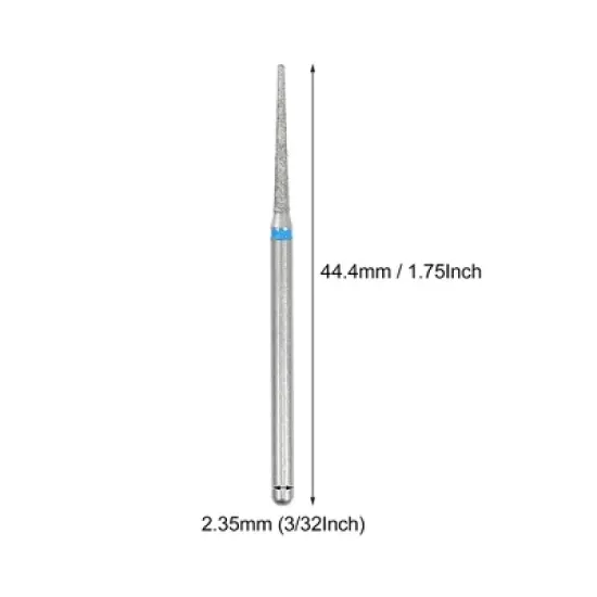 Unique Bargains Emery Nail Drill Bit Set for Acrylic Nails 3/32 Inch Nail Art Tools 44.4mm Length Blue 10 Pcs image {3}