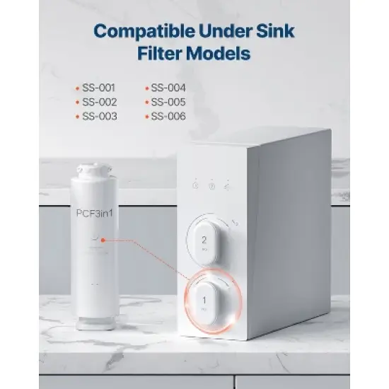 VEVOR PCF Replace Filter, 6-layer PCF Composite Water Filter Replacement, PCF Composite Filter, Reduces Chlorine & Odor, White image {6}