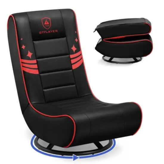 GTPLAYER Gaming Rocker, Swivel Chair, Foldable Game Chair, Breathable Leather image {9}