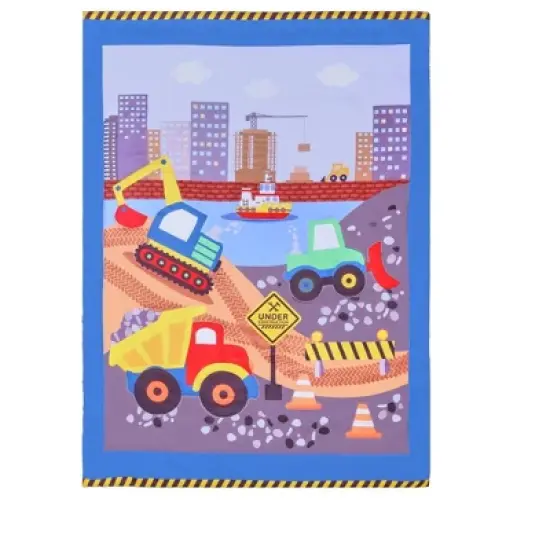 Everyday Kids 4 Piece Toddler Bedding Set - Under Construction - Includes Comforter, Flat Sheet, Fitted Sheet and Reversible Pillowcase image {8}