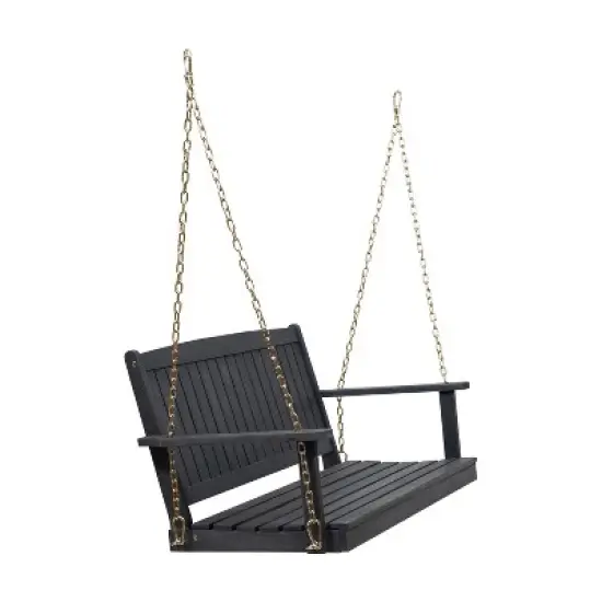 TIRAMISUBEST Stylish Porch Swing with Acacia Wood and Metal image {4}