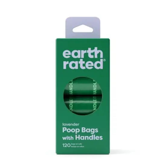 Earth Rated Lavender Scented Handled Dog Waste Disposal Bags Refill Rolls - 120ct image {1}