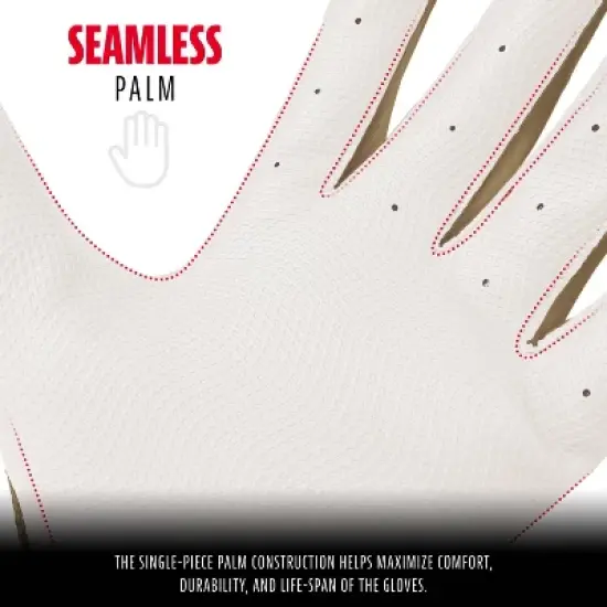 Franklin Sports Classix X FP Batting Gloves Medium - White / Gold image {2}