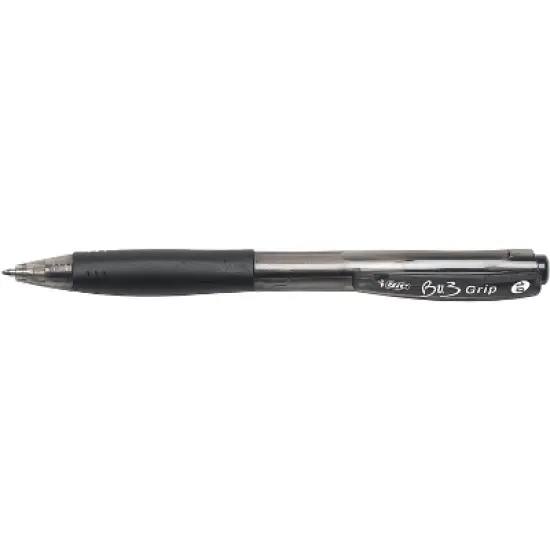 Bic BU3 Retractable Ballpoint Pen Bold 1.0mm Black Dozen BU311BK image {2}