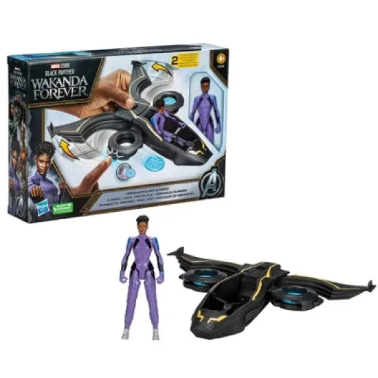 Marvel Black Panther Wakanda Forever Vibranium Blast Sunbird Jet with Shuri Action Figure image {2}