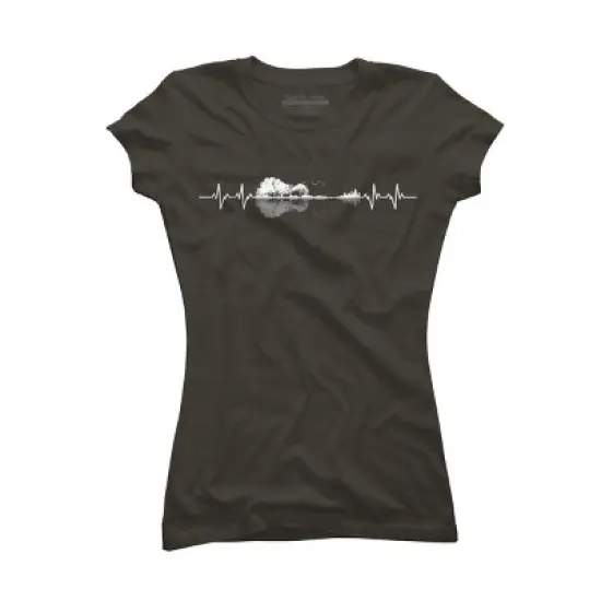 Junior's Design By Humans Nature Guitar Heart Beat By Maryedenoa T-Shirt image {4}