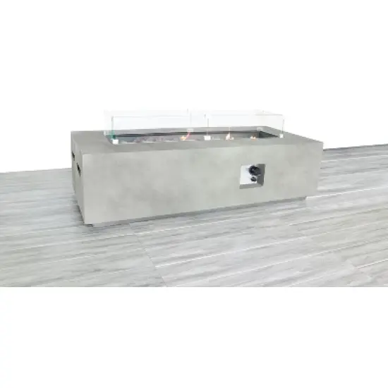 Rectangular Fiber-Reinforced Concrete Propane Outdoor Fire Pit Table image {10}