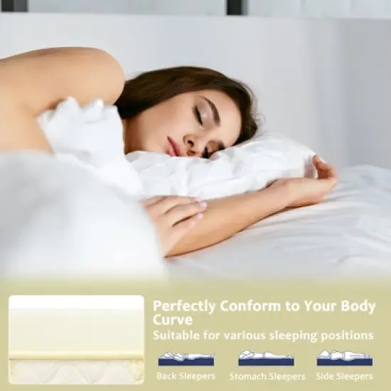 3'' Bed Mattress Topper Air Cotton for All Night&rsquo;s Comfy Soft Mattress Pad image {6}