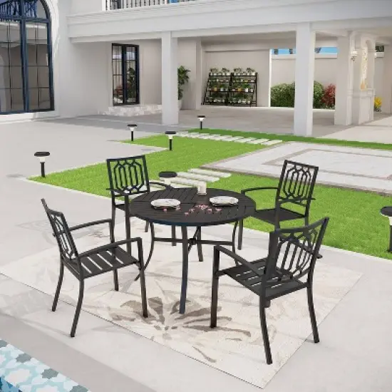 42" Outdoor Stainless Steel Round Dining Table - Captiva Designs image {5}