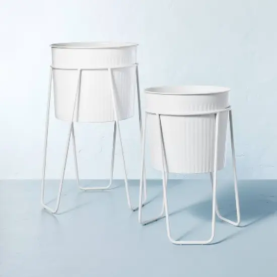 Powder-Coated Metal Planter White - Hearth & Hand&trade; with Magnolia image {3}