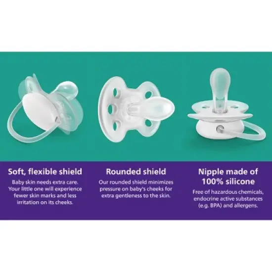 Avent Philips Ultra Soft Pacifier 6-18 Months - Misty Dawn/Silk Beige - 4pk image {3}