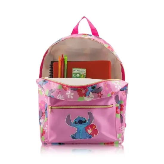 Disney Kids' Stitch 16" PU Backpack - Pink image {6}