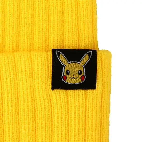 Pokemon Pikachu Inspired Yellow Cuff Beanie image {1}