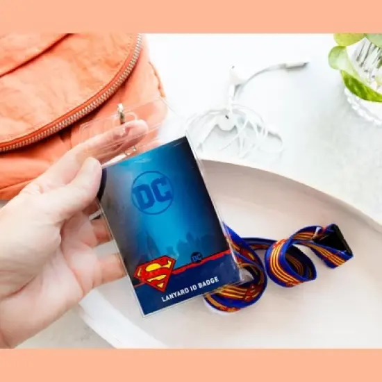 Silver Buffalo DC Comics Superman 22-Inch Lanyard With ID Badge Holder And Logo Charm image {3}