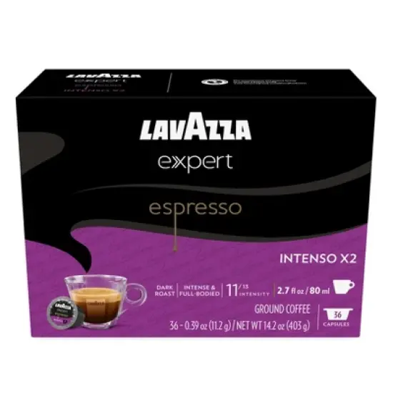 Lavazza Expert Espresso Intenso Double Shot Capsules, Dark Roast, Compatible with Lavazza Classy Machines (36 Capsules) image {8}