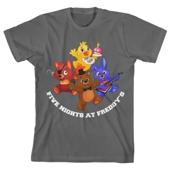 Five Nights at Freddy's Freddy and Friends Youth Dark Heather Graphic Tee image {5}
