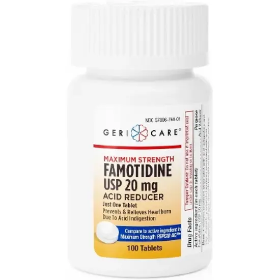Gericare Famotidine 20mg Antacid Tablet, 100 Ct image {5}