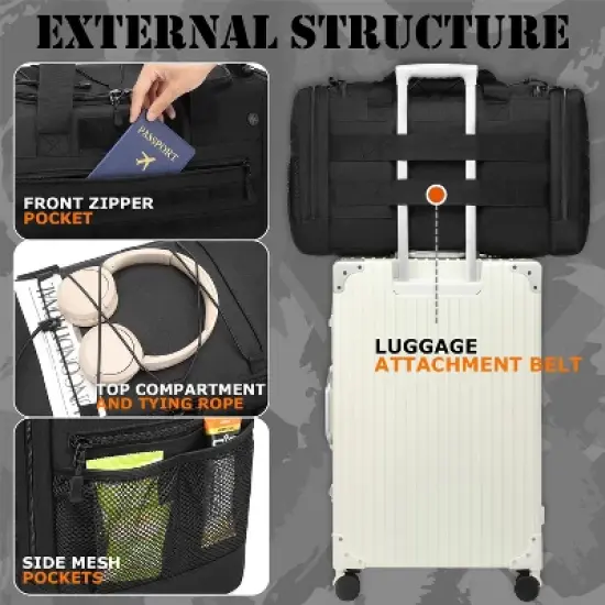 45L Large Duffle Bag for Men & Women, Tactical Military Duffle Bag for Travel Weekender, Gym Bag, Large Sports Bag image {6}