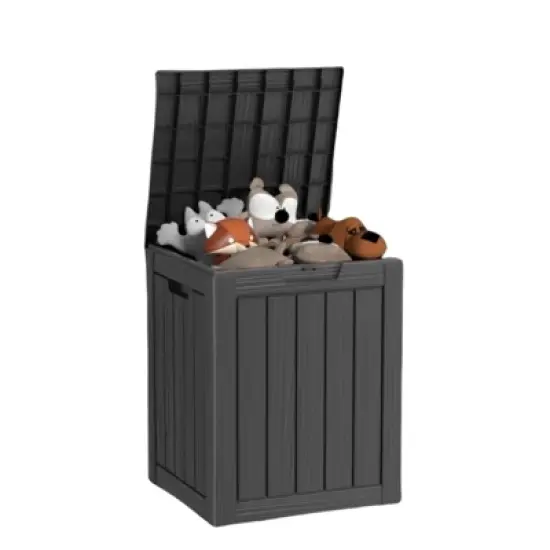 NAYSAYE Deck Box 28 Gal Outdoor Storage Deck Box, Small Patio Storage Bin for Garden Tools image {4}