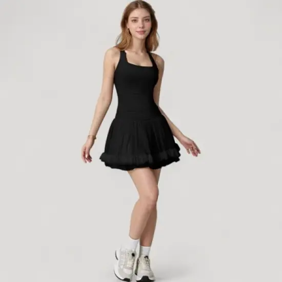 Anna-Kaci Active Women's Tulle Mini Skirt with Soft Lining and Layered Ruffle Hem for a Whimsical Ballet-Inspired Look image {2}