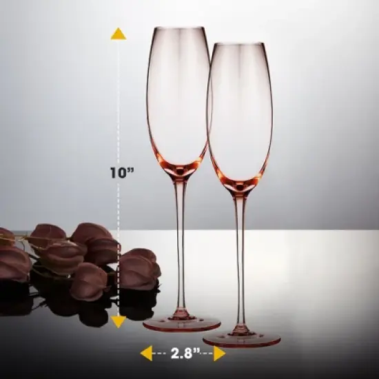 Berkware Elegant Sparkling Colored Champagne Flutes - 7.3oz image {2}