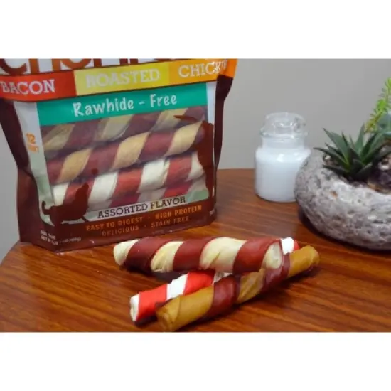 Nutri Chomps Pork Chomps Assorted Flavors Twist Chewy Treats Dog Treats - 12ct image {3}