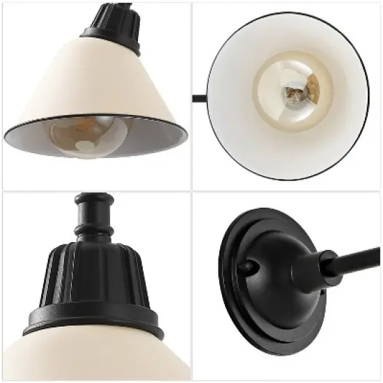 JONATHAN Y Croydon Farmhouse Industrial Indoor/Outdoor Iron LED Gooseneck Arm Outdoor Sconce image {5}