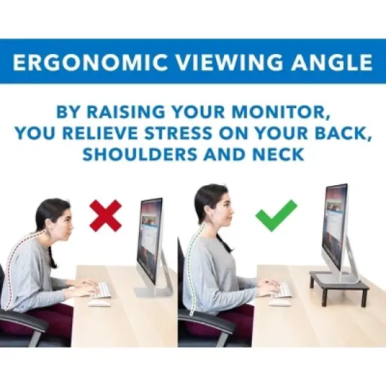 Mount-It! Metal Monitor Riser 2-Pack | Height Adjustable Computer Display and Laptop Stand for Desktop | Fits Up to 32" Screens, 44 Lbs. Capacity image {2}